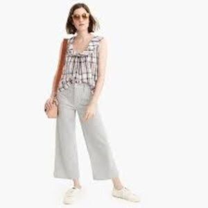 J Crew Signature Plaid Off shoulder Top NWT XS XXS